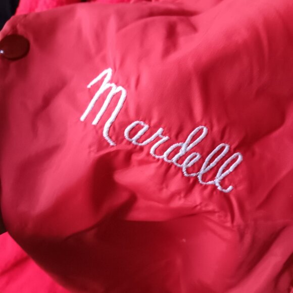 Medium Vintage Puffer Jacket Big Apple Bowling League Big Red Nebraska 1990's - Picture 5 of 6